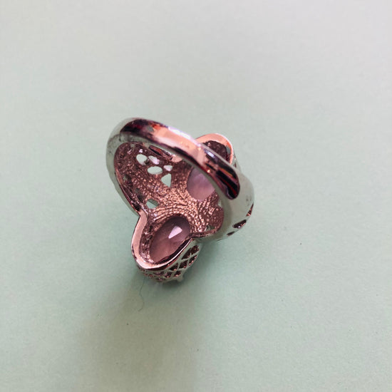 Anello 90s cristalli rosa Alice In Vintage