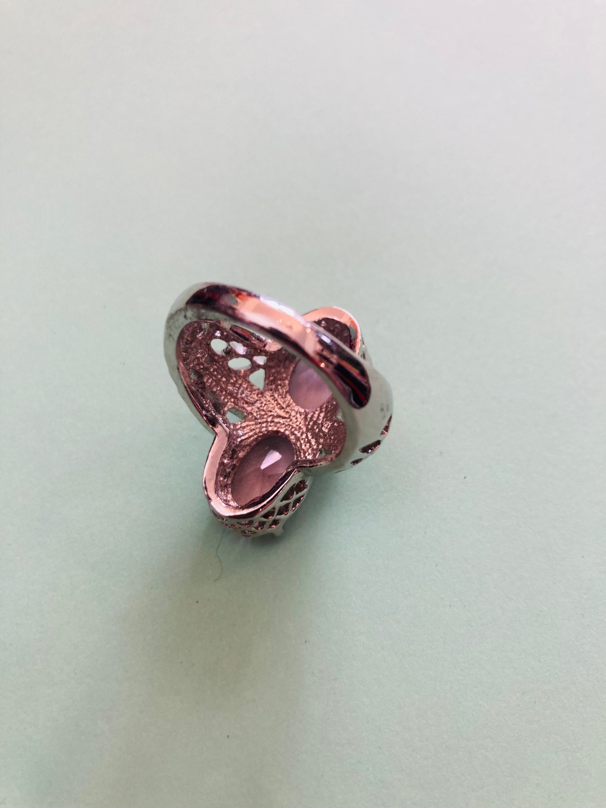 Anello 90s cristalli rosa Alice In Vintage