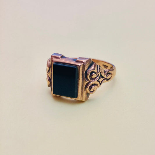 Anello uomo oro e onice Alice In Vintage