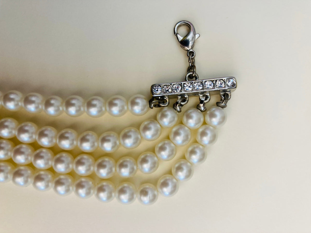 Choker 90s perle bijoux strass Alice In Vintage