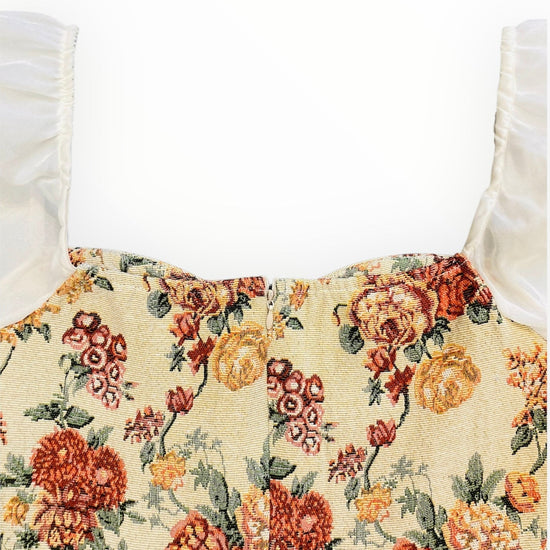 Flower dress broccato 90s Alice In Vintage