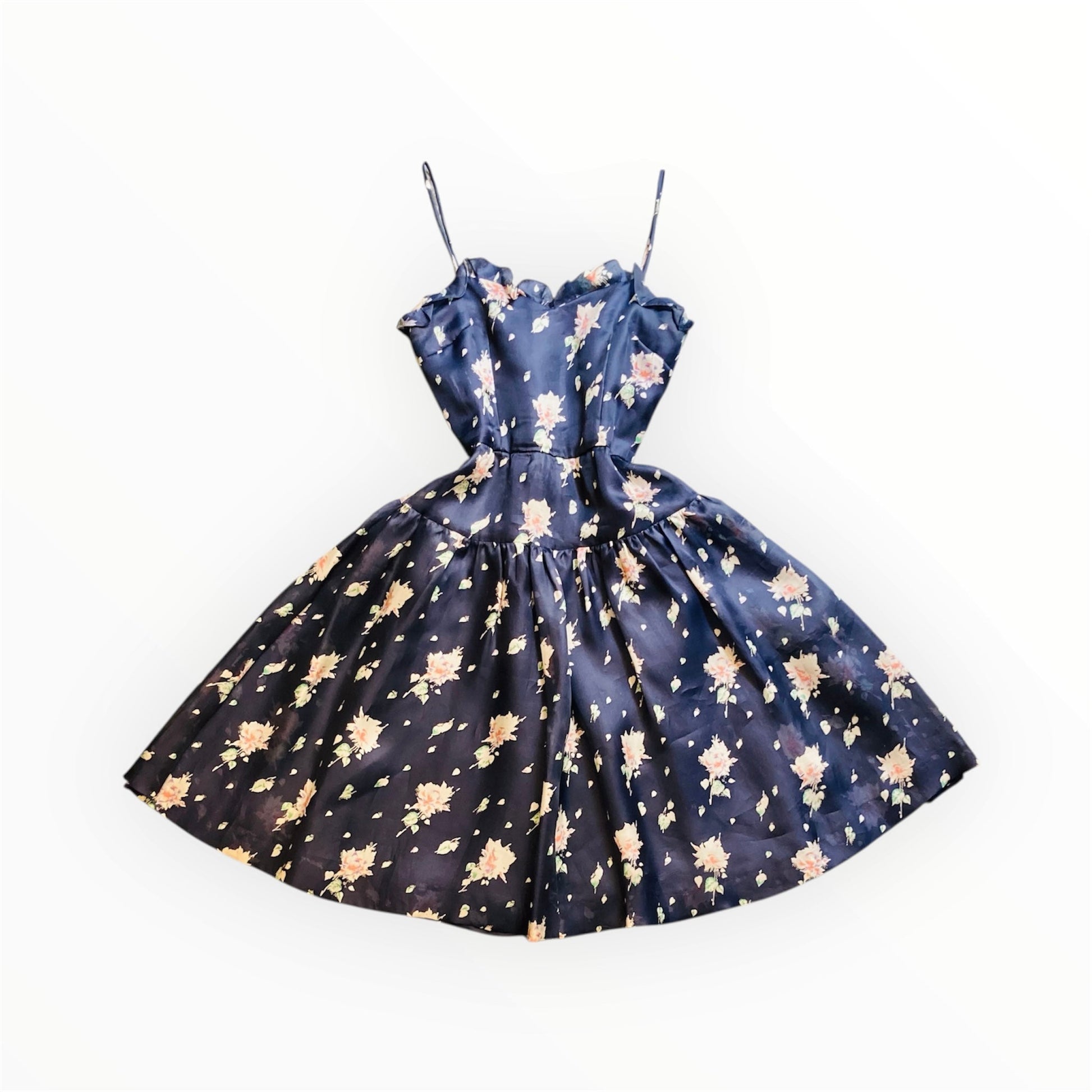 Abito cocktail 60s seta flower Alice In Vintage