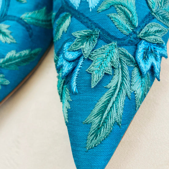 Alberta Ferretti sabot ricamo flower Alice In Vintage