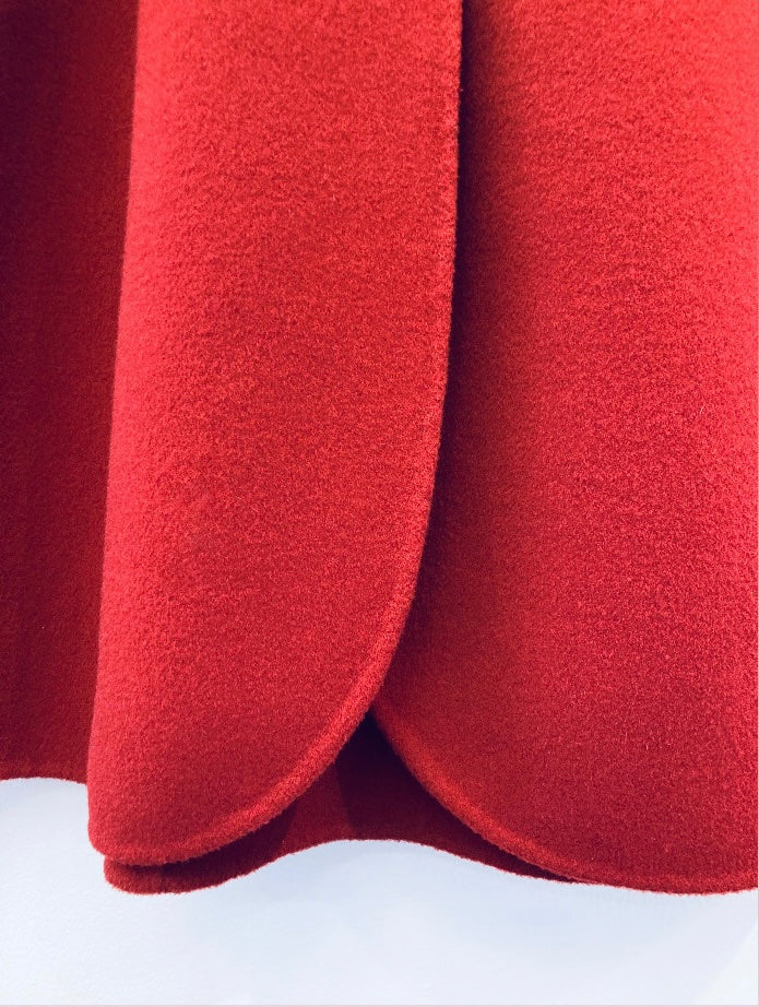 Coat 90s lana e cachemire fragola Alice In Vintage