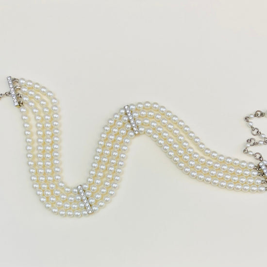 Choker 90s perle bijoux strass Alice In Vintage