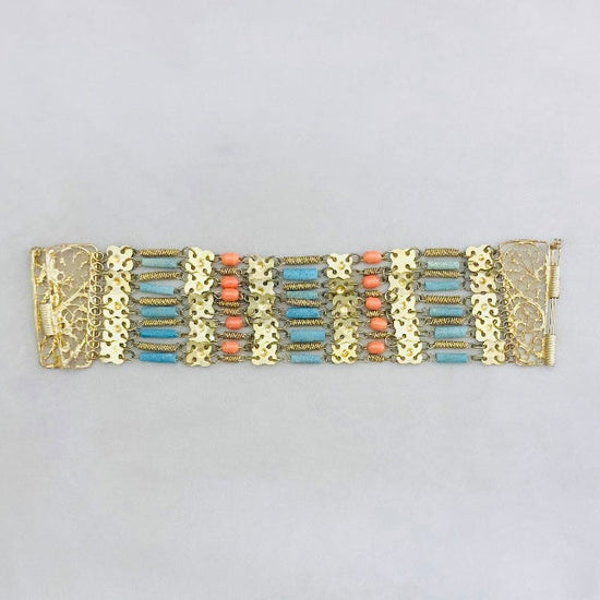 Parure 70s turchesi corallo Alice In Vintage