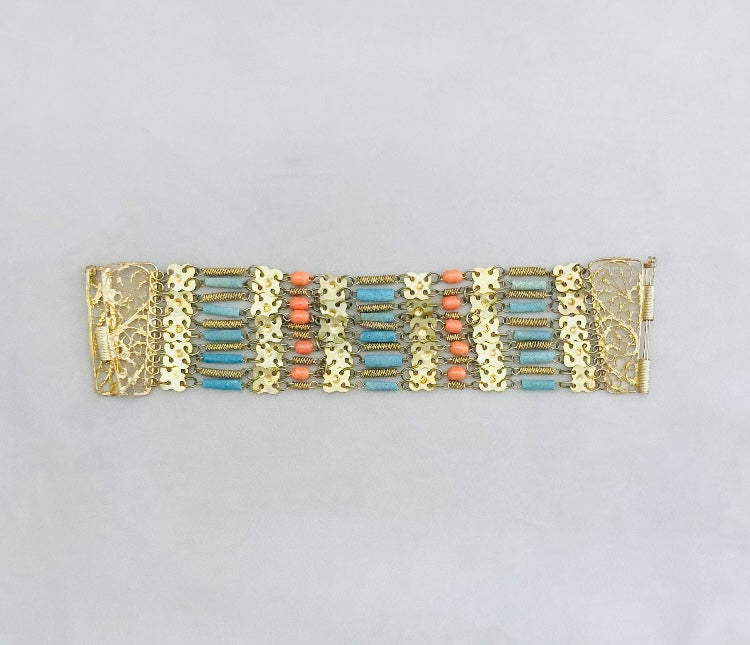 Parure 70s turchesi corallo Alice In Vintage