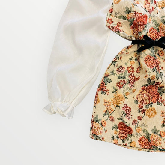 Flower dress broccato 90s Alice In Vintage