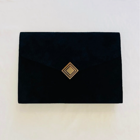 Maxi clutch suede 90s Alice In Vintage