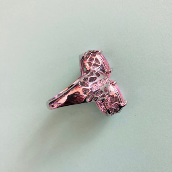 Anello 90s cristalli rosa Alice In Vintage