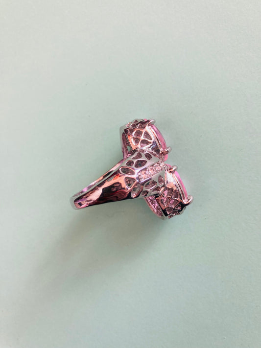 Anello 90s cristalli rosa Alice In Vintage