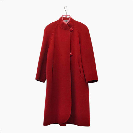 Coat 90s lana e cachemire fragola Alice In Vintage