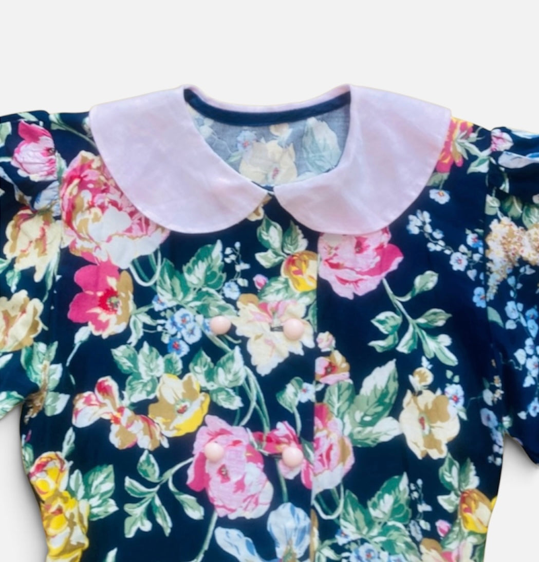 Completo kids 80s cotone flower Alice In Vintage