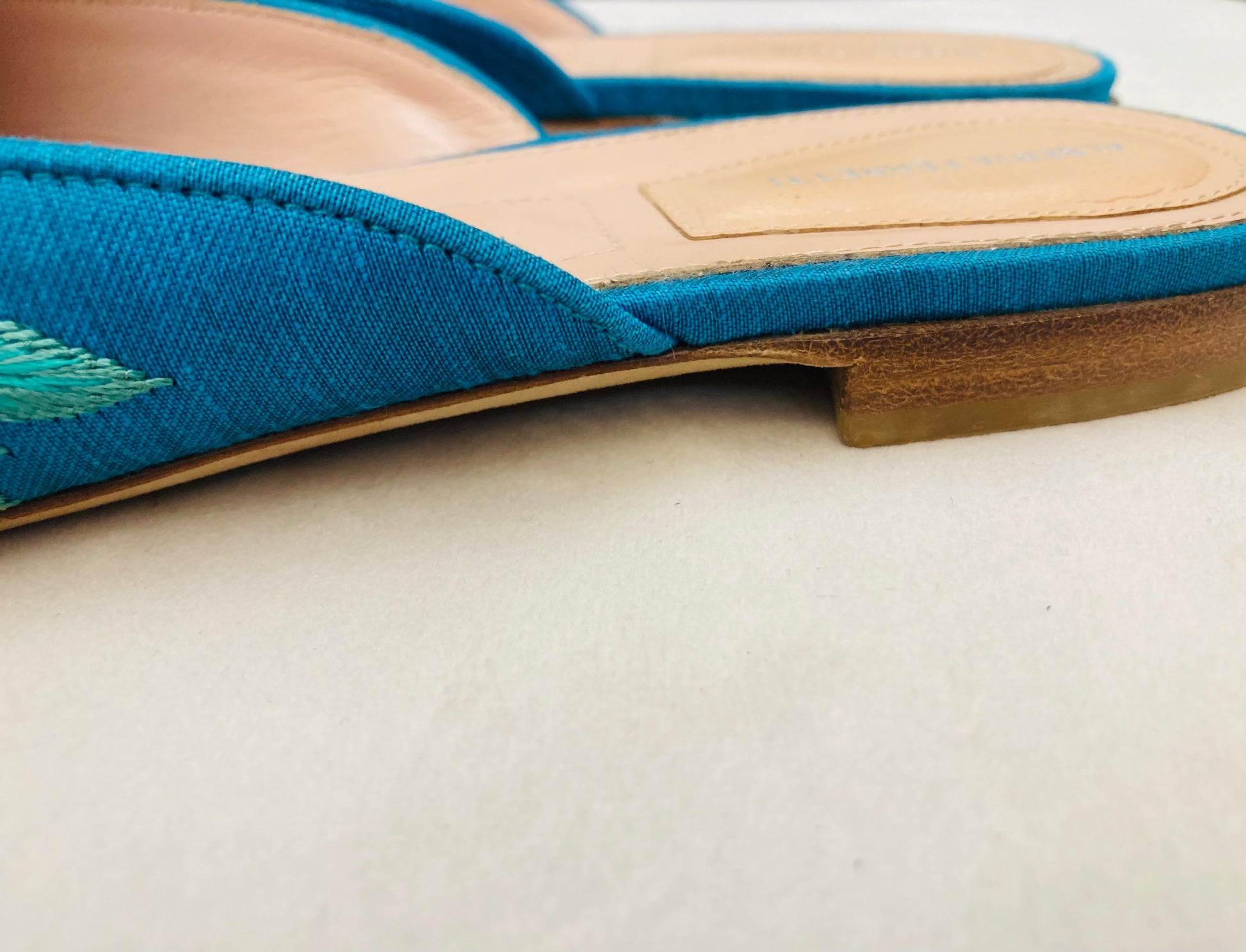 Alberta Ferretti sabot ricamo flower Alice In Vintage